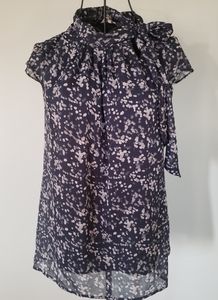 Career wear blouse tie neck sleeveless